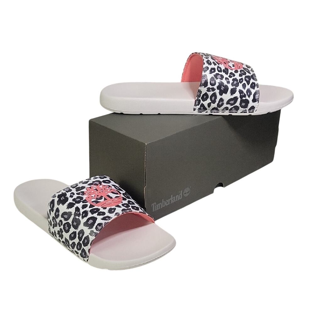 Timberland Playa Leopard Print Slide Sandals Womens Size 11 Mens Size 9 NIB